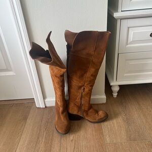 Brown Suede Over the Knee Boots